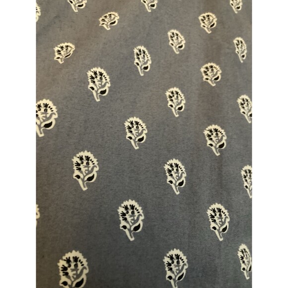 Garnet Hill 100% Organic Cotton Button Up Shirt 12 Women’s Blue Floral - Picture 8 of 9